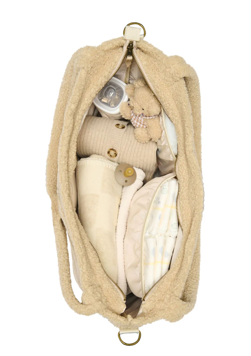 Wickeltasche 'Teddy Diaper Bag' Ecru Hearts