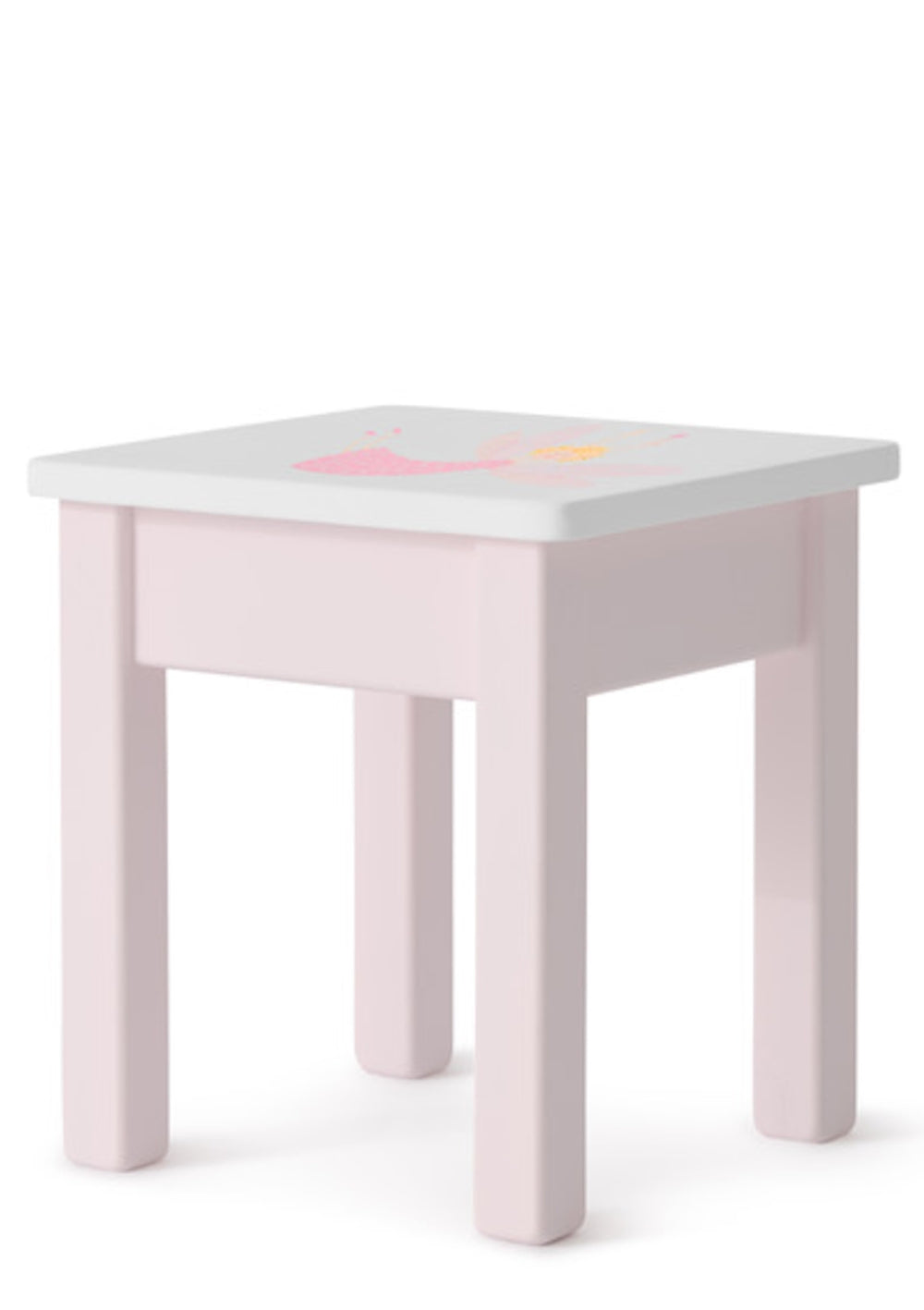 Kinderhocker rosa handbemalt