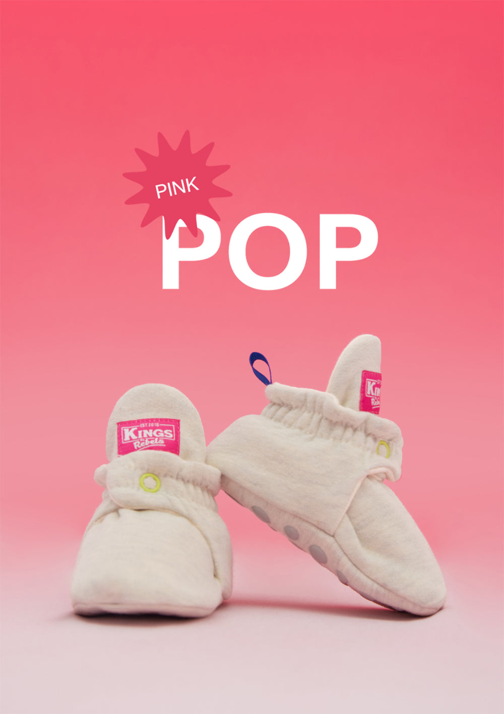 Kings&Rebels Baby Booties Cotton Mixed Color Pop Pink