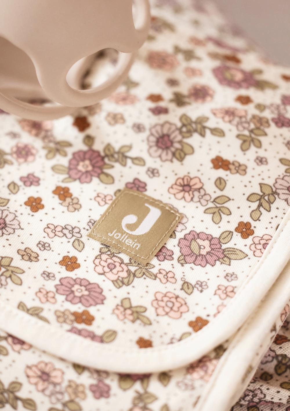 Jollein Jersey Decke 'Retro Flowers' 100 x 75 cm