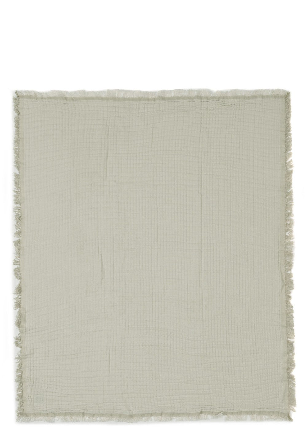 Jollein Musselin Decke 'Fringe' Olive Green 100 x 75 cm
