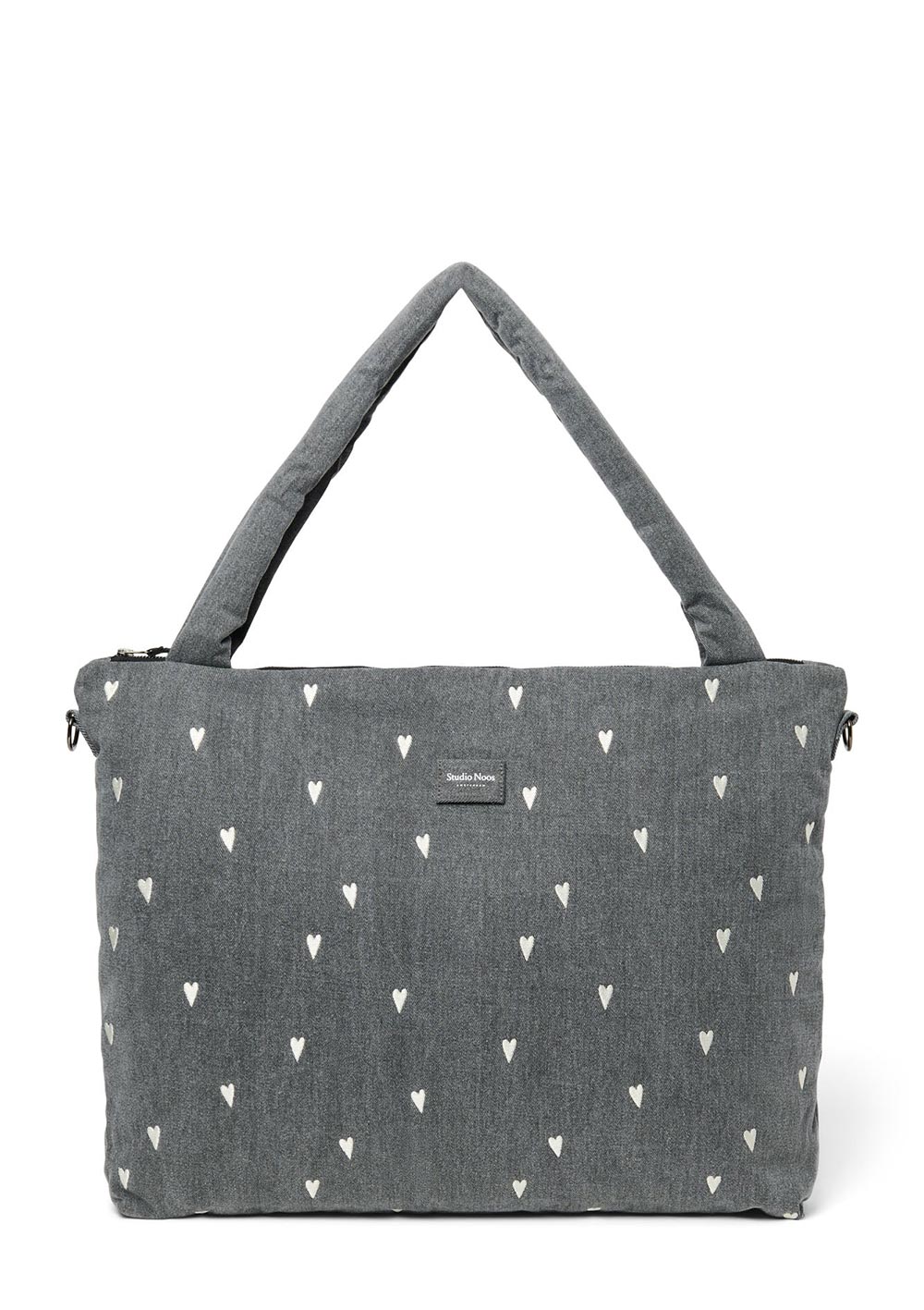 Studio Noos Wickeltasche 'Denim Diaper Bag' Grey Hearts