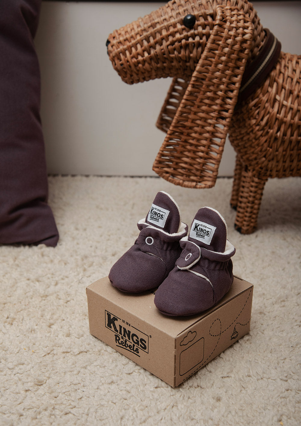 Kings&Rebels Baby Booties Gamuza Plum 