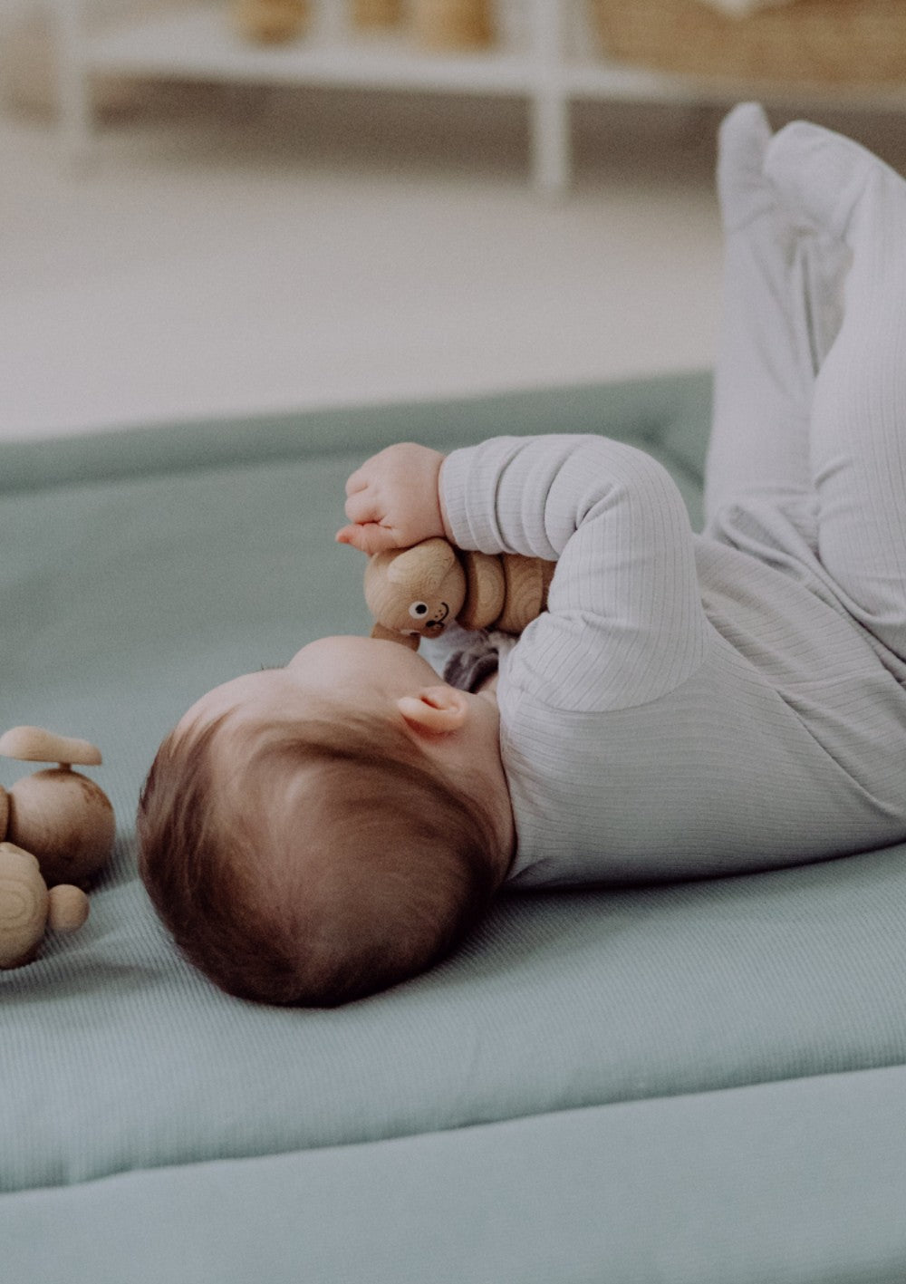 emma & noah Krabbeldecke Mini Piqué Essential Mint 120 x 120 cm