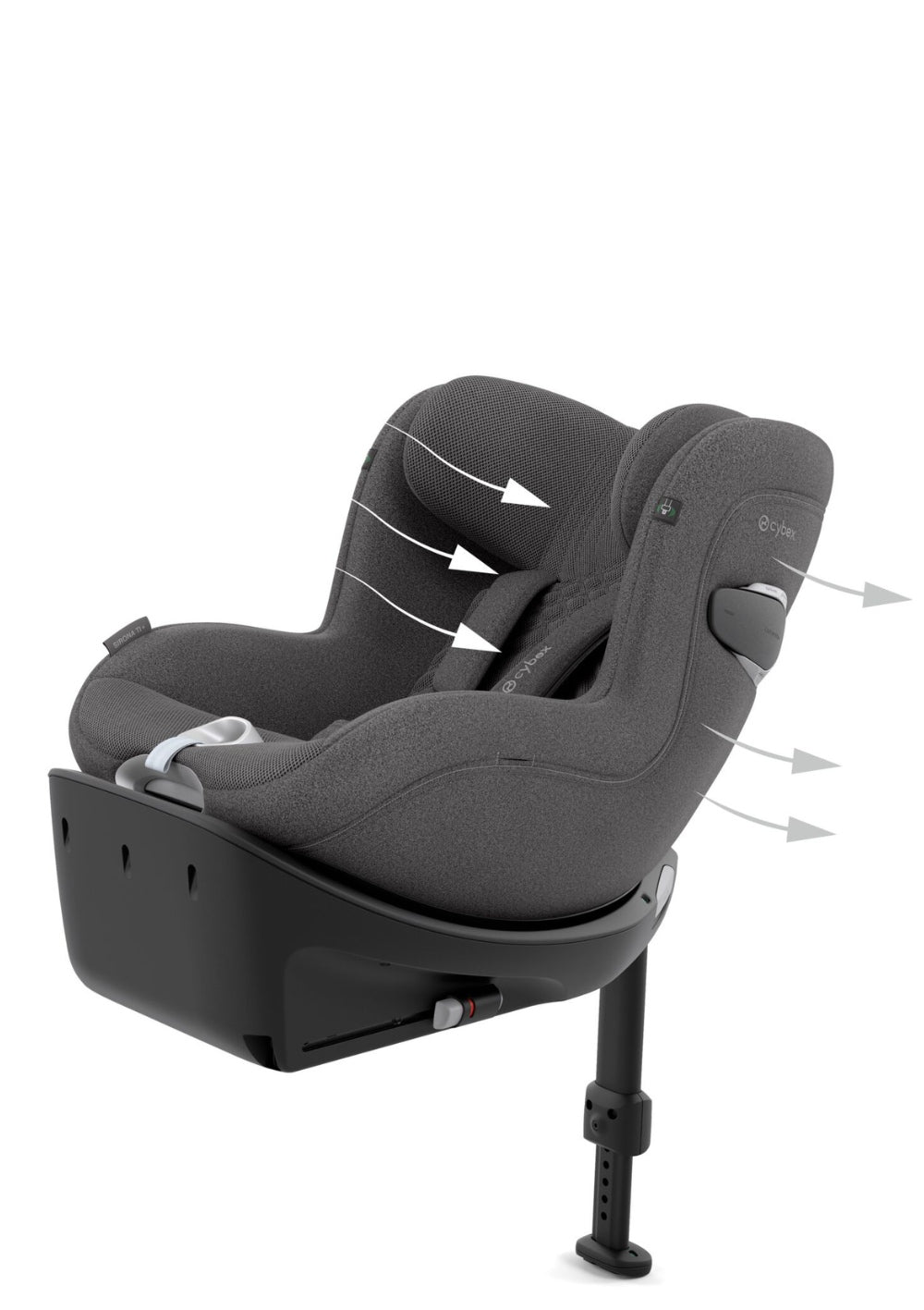 Cybex Kindersitz 'Sirona Ti i-Size PLUS' Mirage Grey mit Belüftungssystem