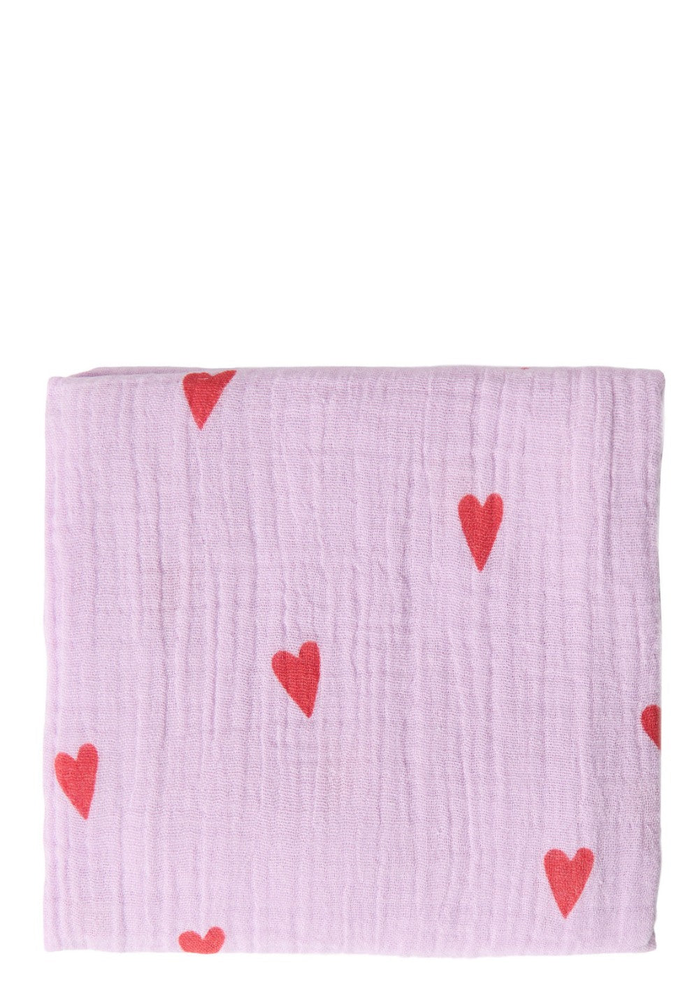 Studio Noos Musselin Mulltuch 'Swaddle Print Medium' Purple Hearts 70 x 70 cm