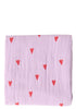 Musselin Mulltuch 'Swaddle Print Large' Purple Hearts 120 x 120 cm