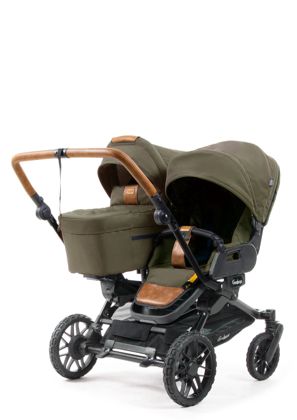Emmaljunga Geschwisterwagen 'Double SENTO FLAT+' Outdoor Olive