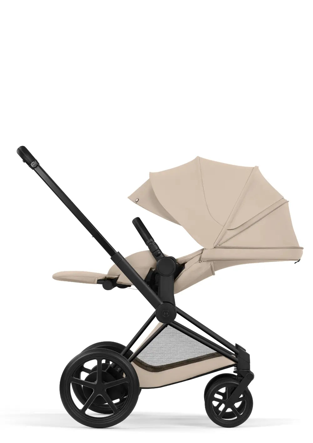 Cybex Kinderwagen-Set 'e-Priam Comfort' Cozy Beige (Matt Black Frame)