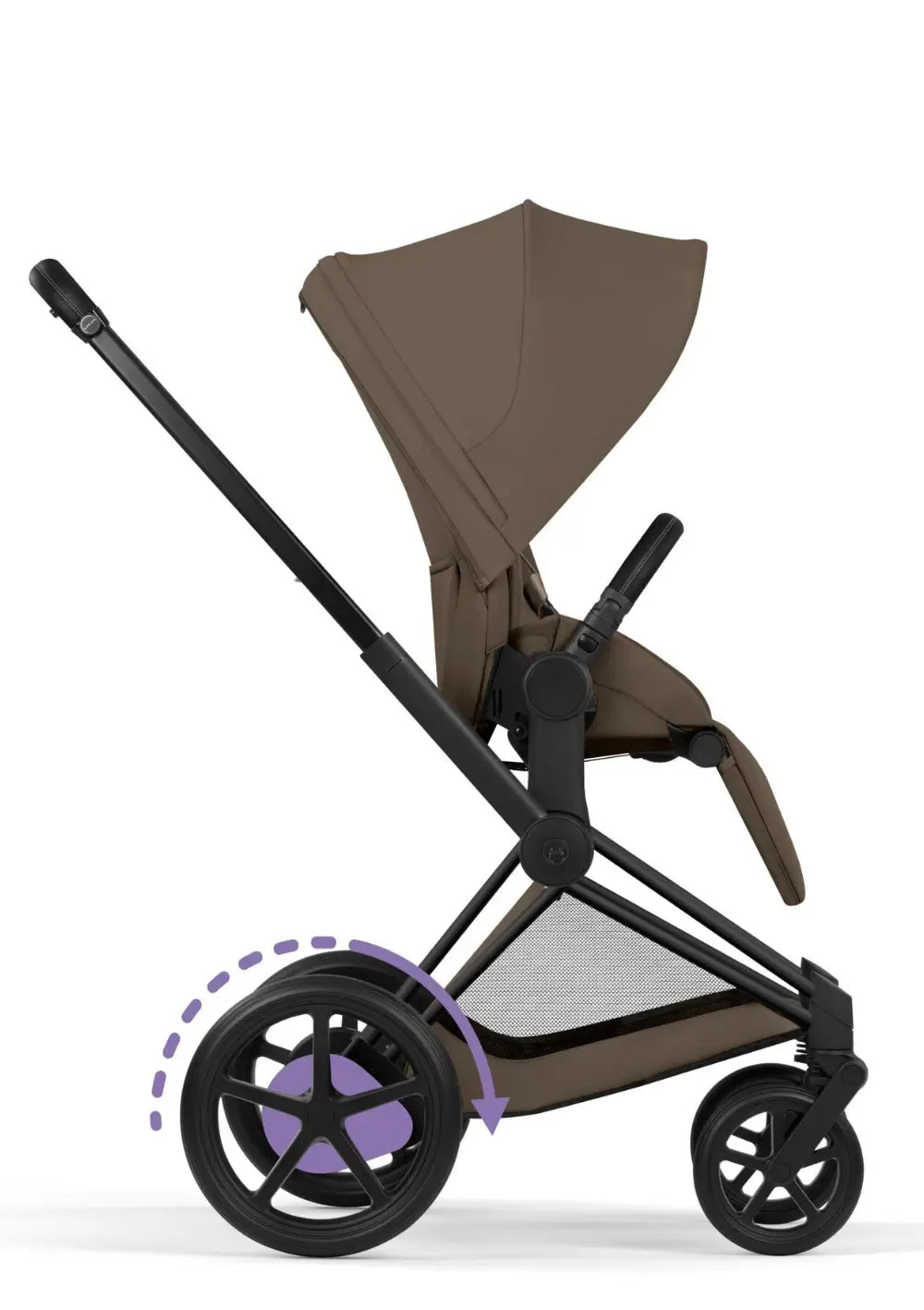 Cybex Kinderwagen-Set 'e-Priam Comfort' Coconut Brown (Frame Matt Black)