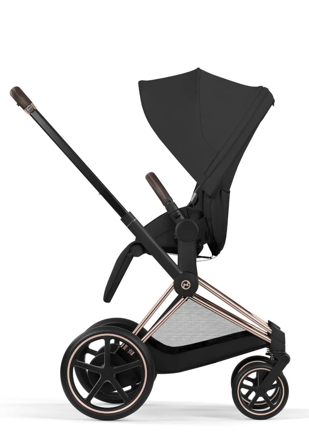 Cybex Kinderwagen-Set 'e-Priam Comfort' Sepia Black (Roségold Frame)