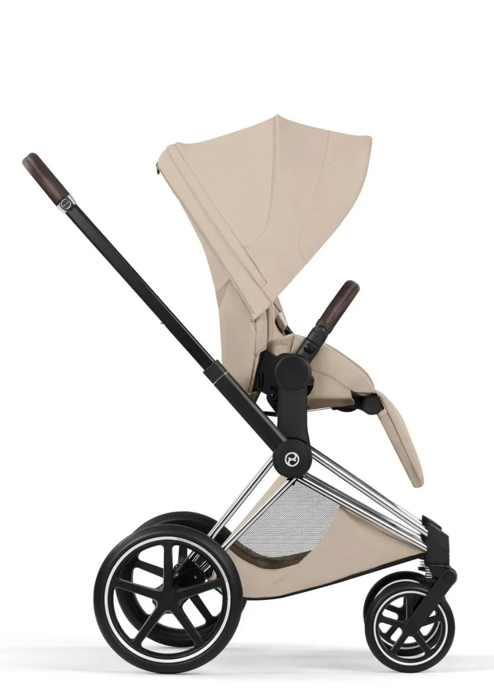 Cybex Kinderwagen-Set 'Priam Style' Cozy Beige (Frame Chrome Brown)