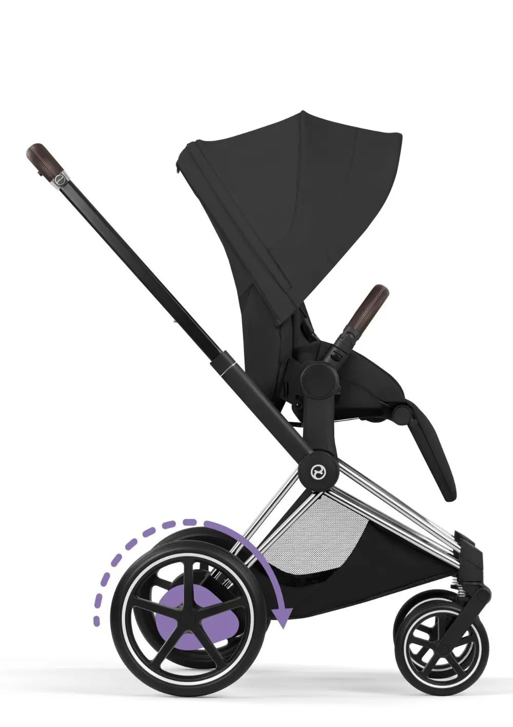 Cybex Kinderwagen-Set 'e-Priam Style' Sepia Black (Frame Chrome Brown)
