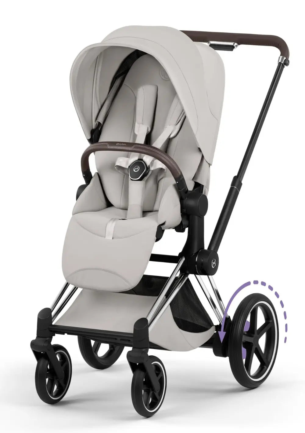 Cybex Kinderwagen-Set 'e-Priam Style' City Grey (Frame Chrome Black)
