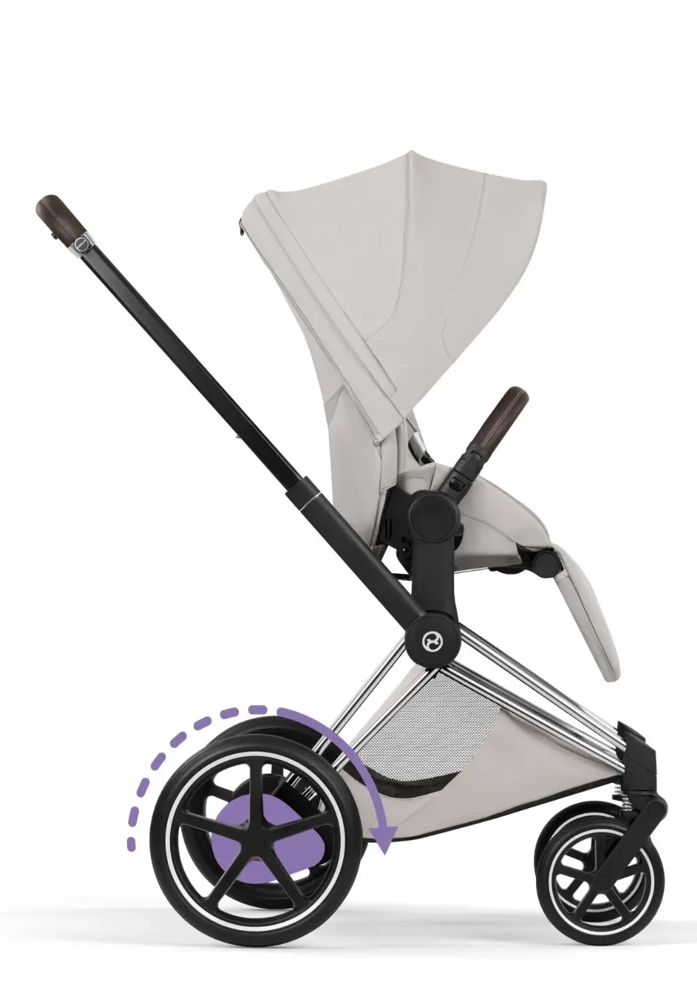 Cybex Kinderwagen-Set 'e-Priam Style' City Grey (Frame Chrome Black)