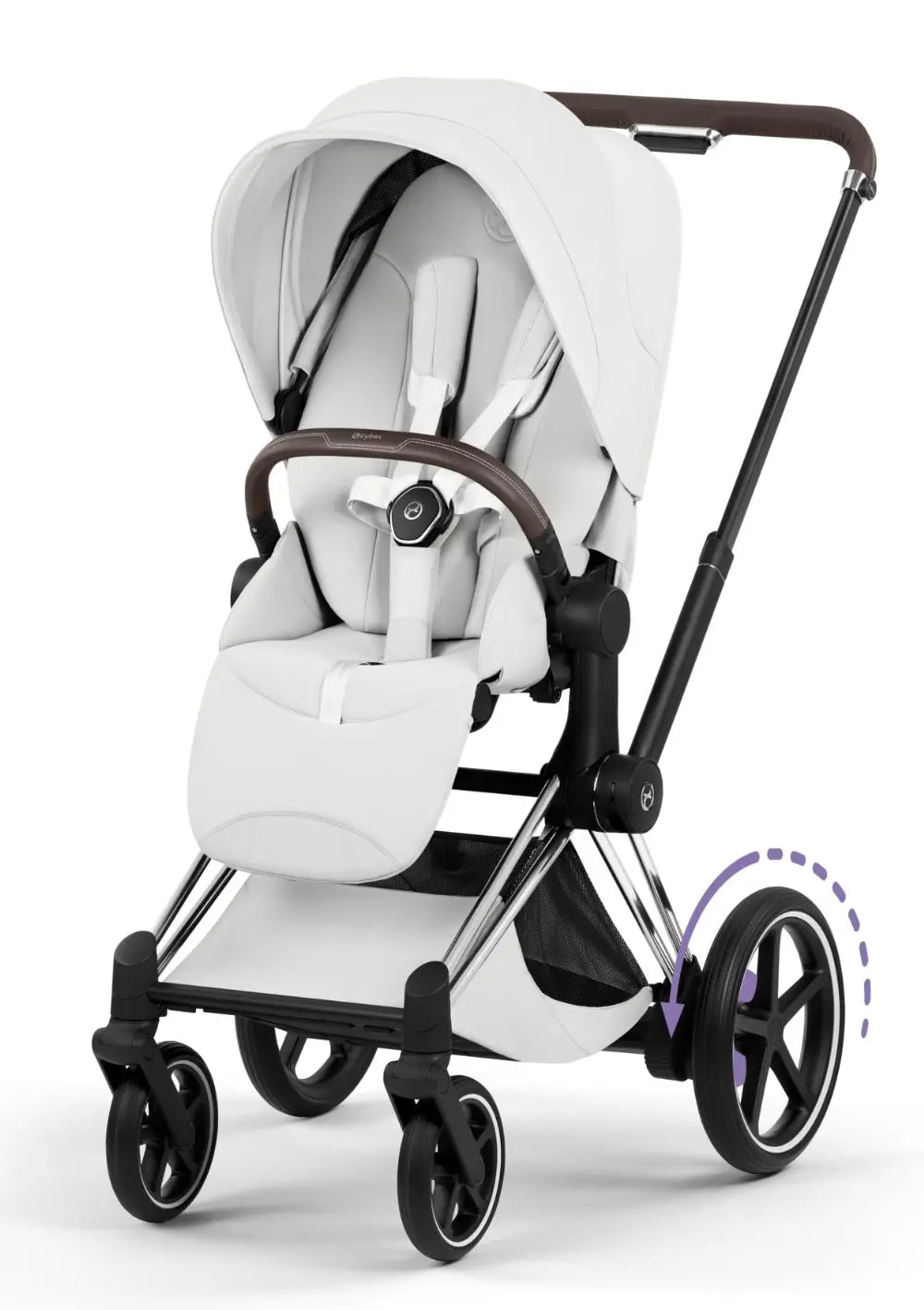 Cybex Kinderwagen-Set 'e-Priam Style' Off White (Frame Chrome Black)