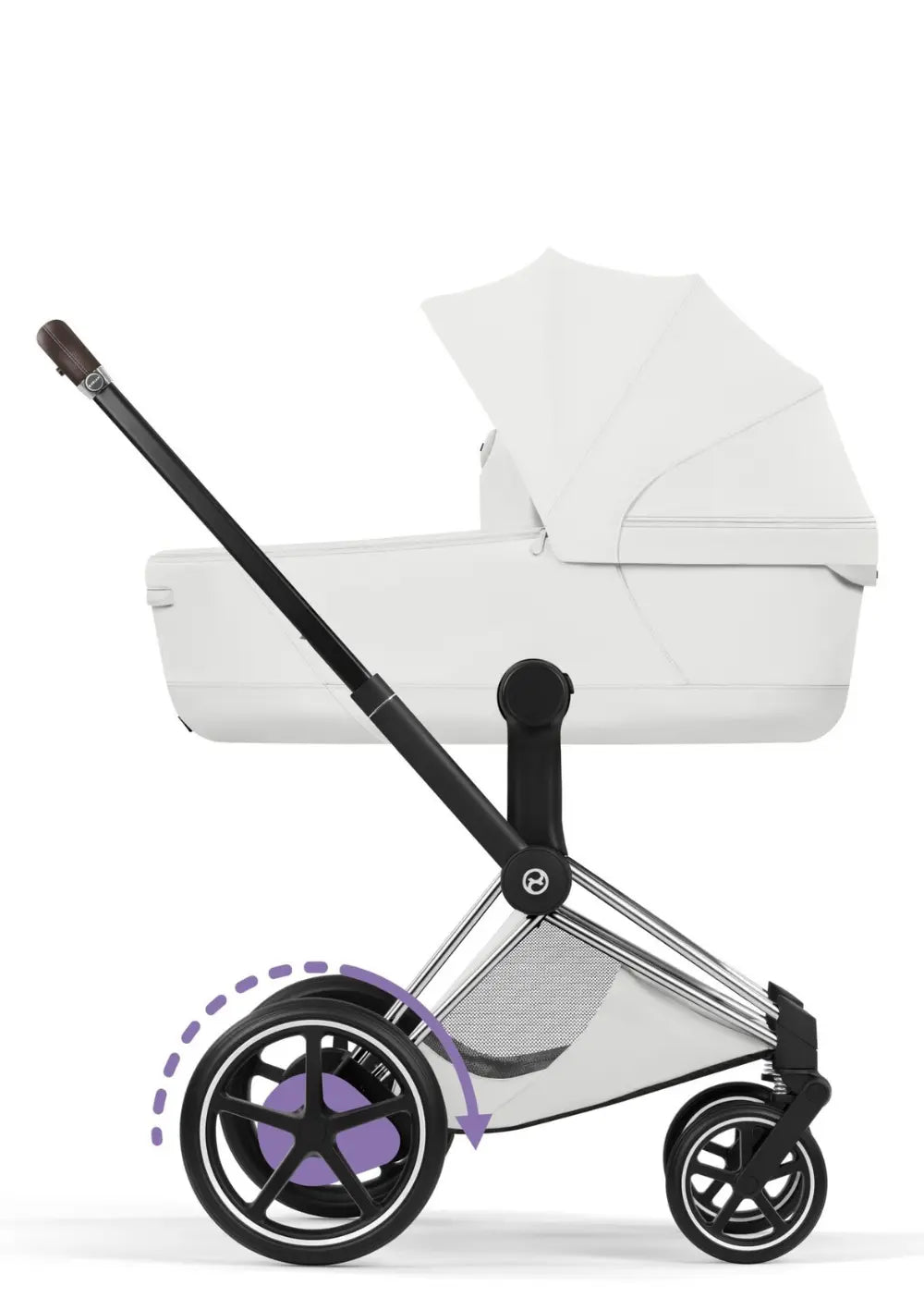 Cybex Kinderwagen-Set 'e-Priam Style' Off White (Frame Chrome Black)