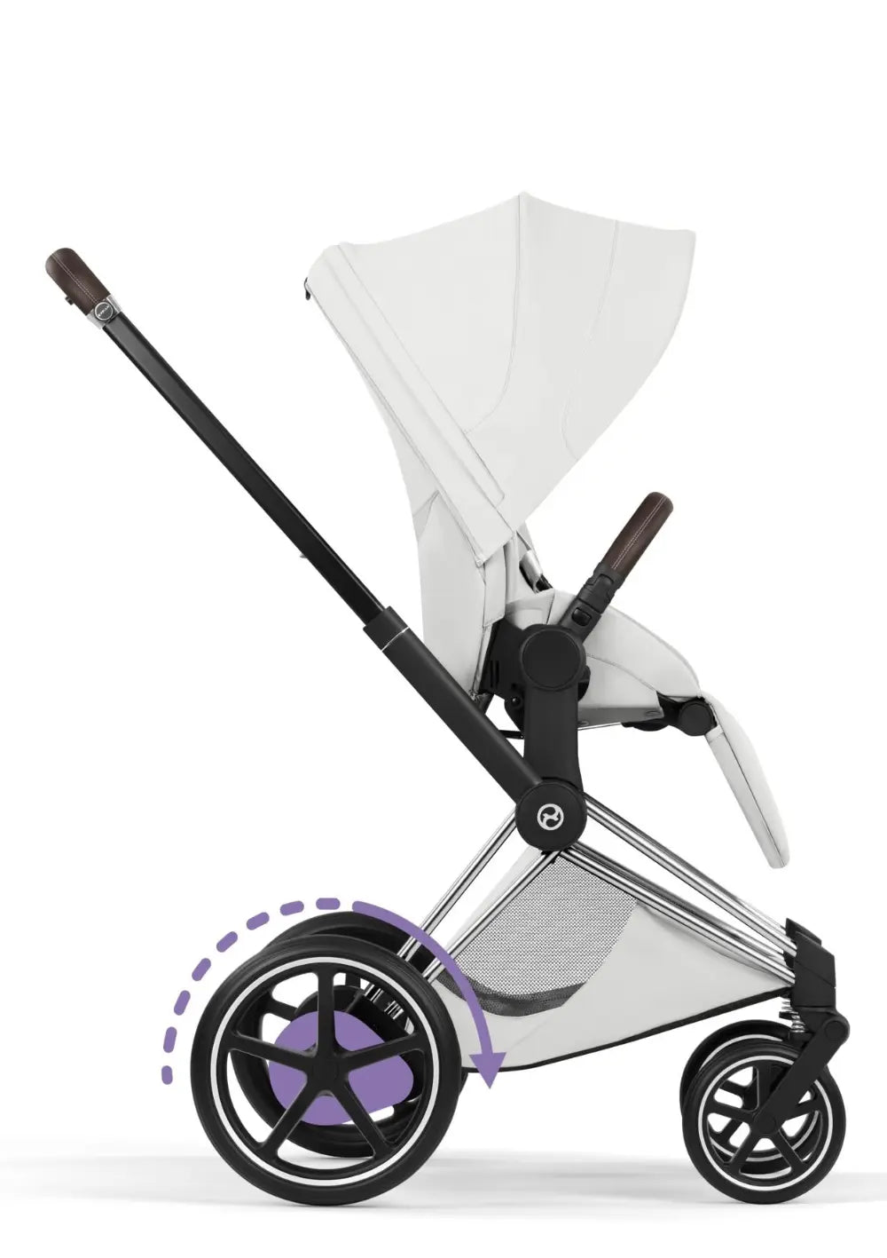 Cybex Kinderwagen-Set 'e-Priam Style' Off White (Frame Chrome Black)