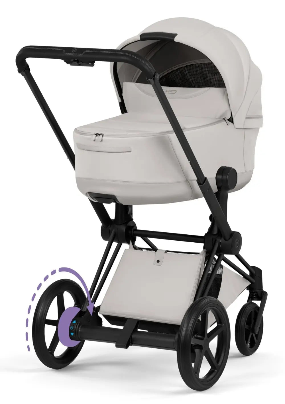 Cybex Kinderwagen-Set 'e-Priam Style' City Grey (Frame Matt Black)