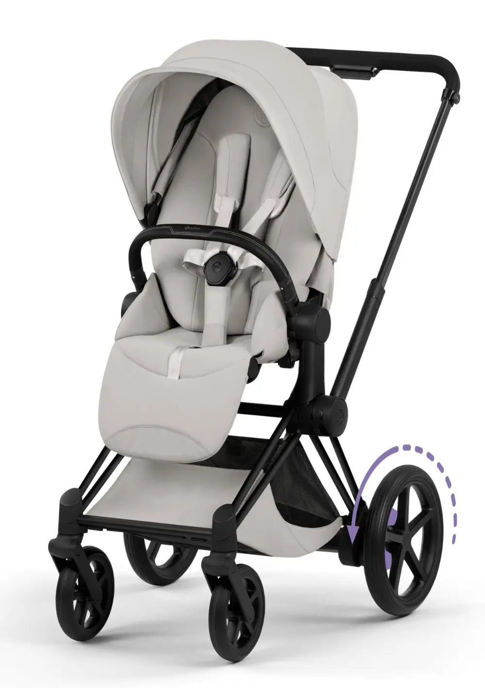 Cybex Kinderwagen-Set 'e-Priam Style' City Grey (Frame Matt Black)