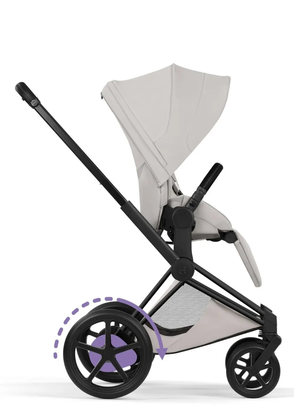 Cybex Kinderwagen-Set 'e-Priam Style' City Grey (Frame Matt Black)