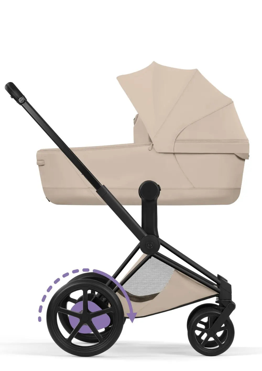 Cybex Kinderwagen-Set 'e-Priam Style' Cozy Beige (Frame Matt Black)