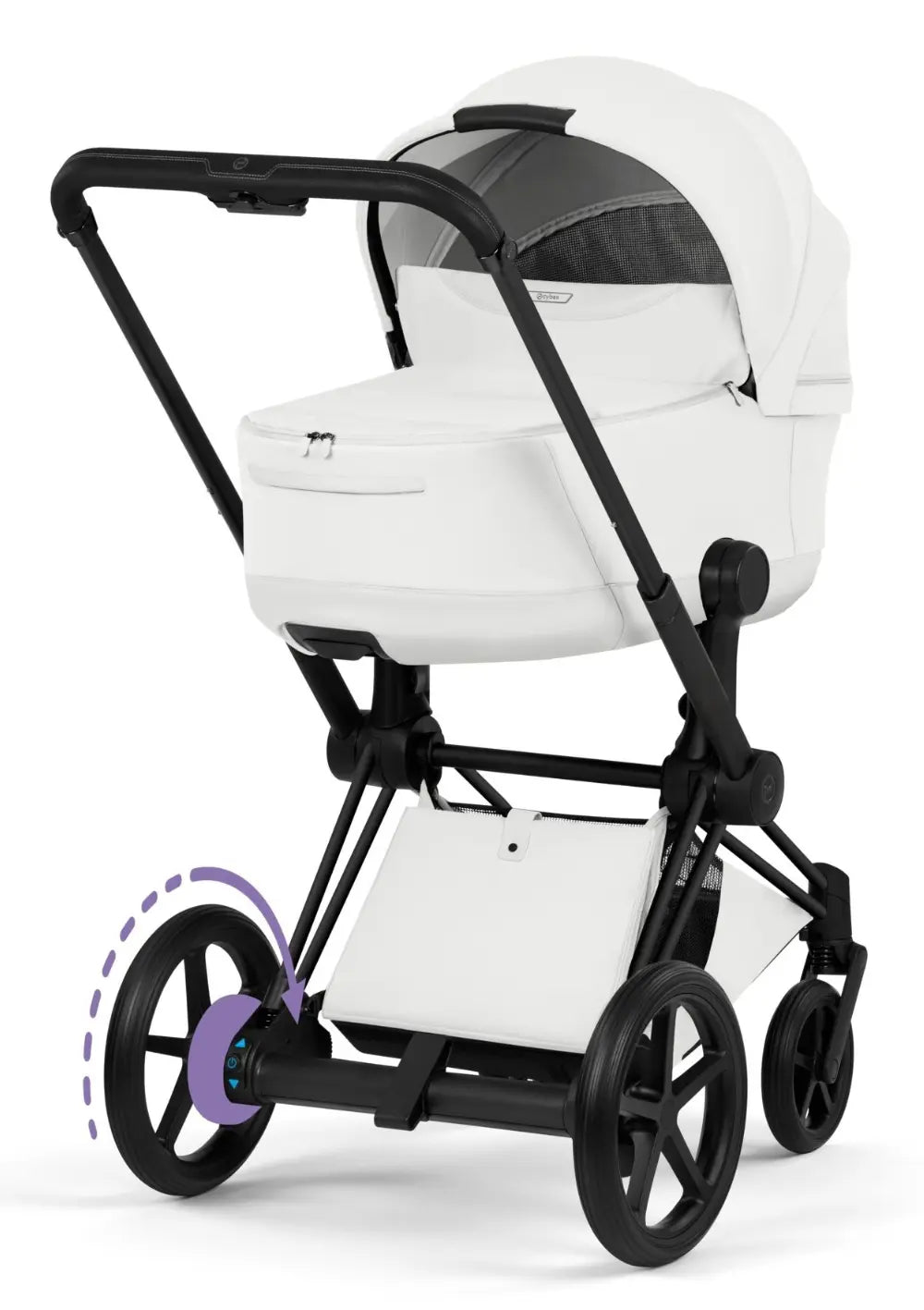 Cybex Kinderwagen-Set 'e-Priam Style' Off White (Frame Matt Black)