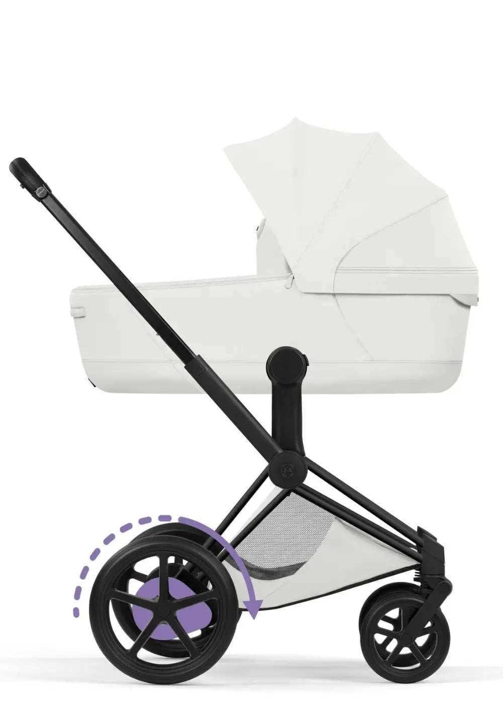 Cybex Kinderwagen-Set 'e-Priam Style' Off White (Frame Matt Black)