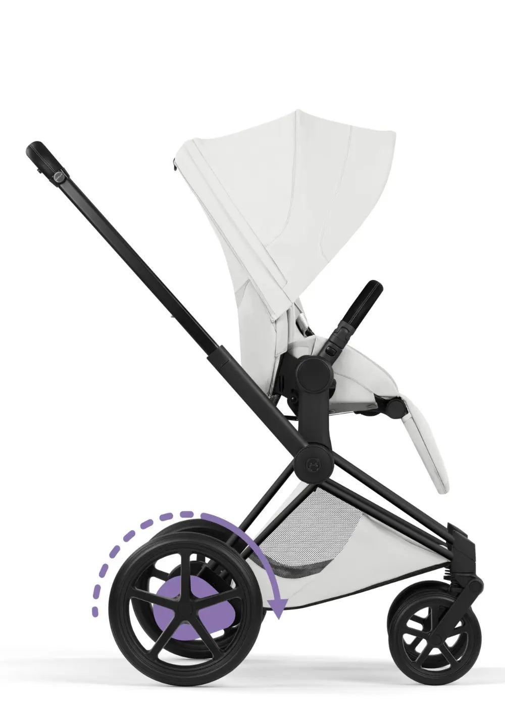 Cybex Kinderwagen-Set 'e-Priam Style' Off White (Frame Matt Black)