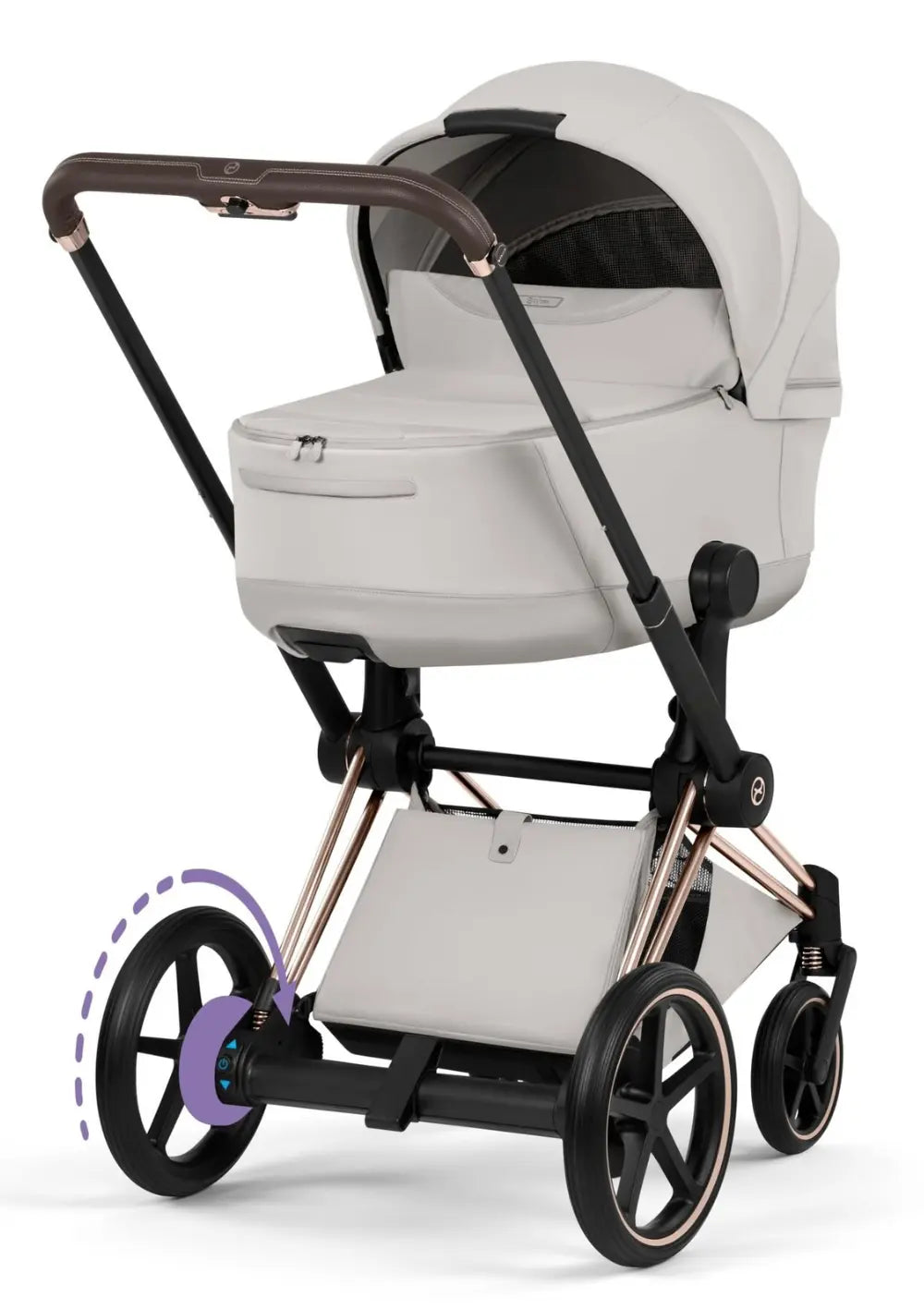 Cybex Kinderwagen-Set 'e-Priam Style' City Grey (Frame Roségold)