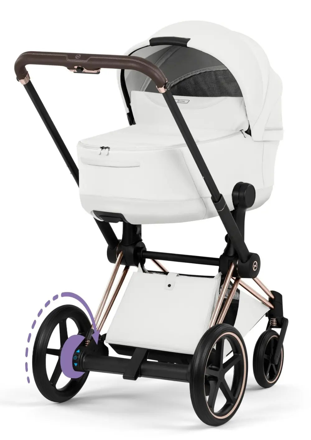 Cybex Kinderwagen-Set 'e-Priam Style' Off White (Frame Roségold)