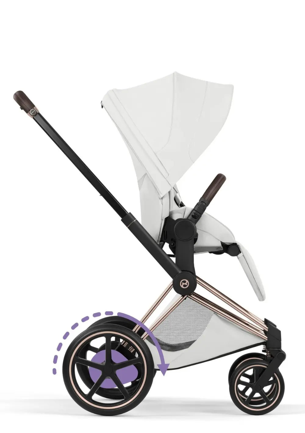 Cybex Kinderwagen-Set 'e-Priam Style' Off White (Frame Roségold)