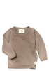 Wolle/Seide Langarm-Wickelshirt sand