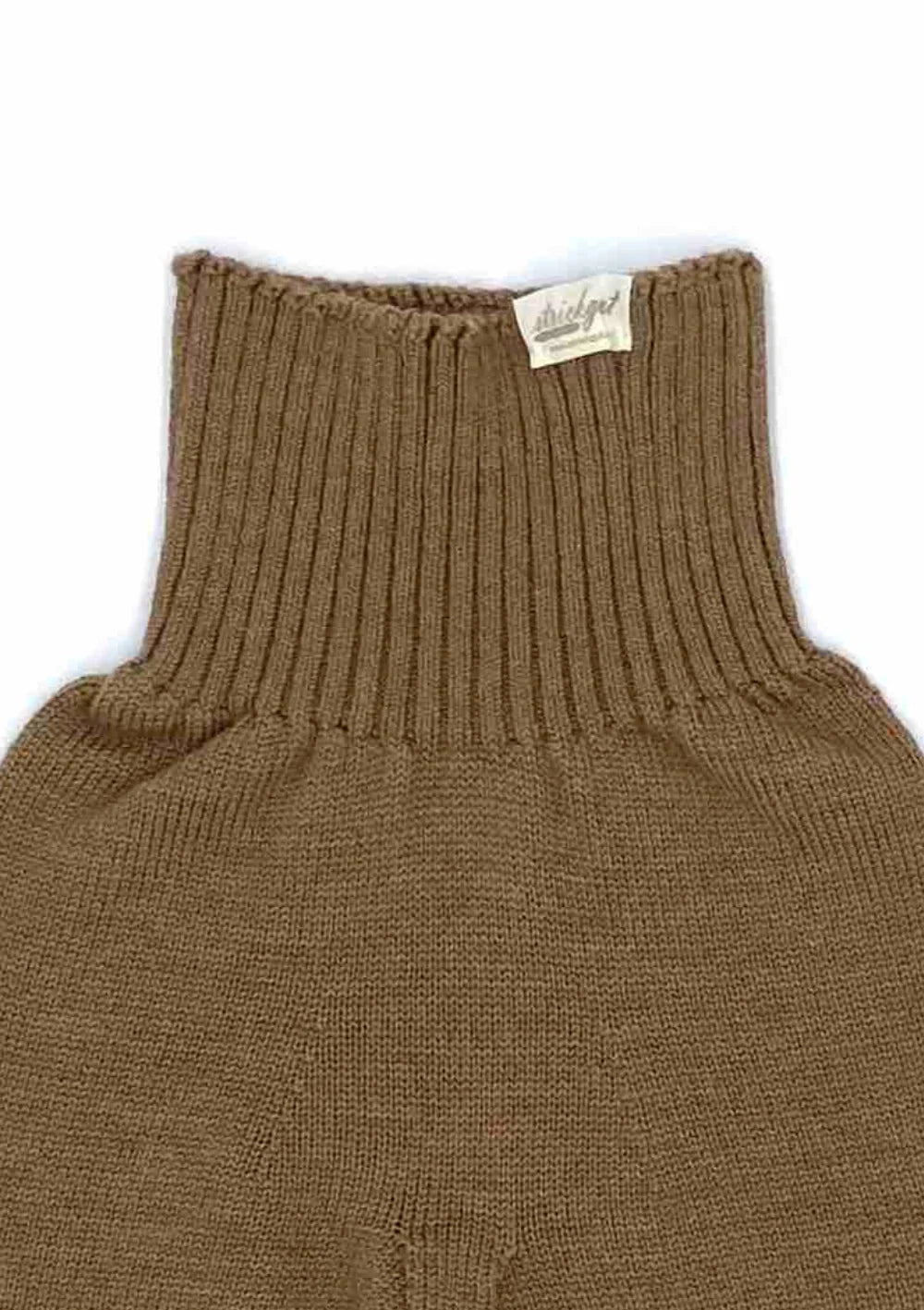 Strickgut Merino Babyhose mit weichem Bund zum Mitwachsen Camel