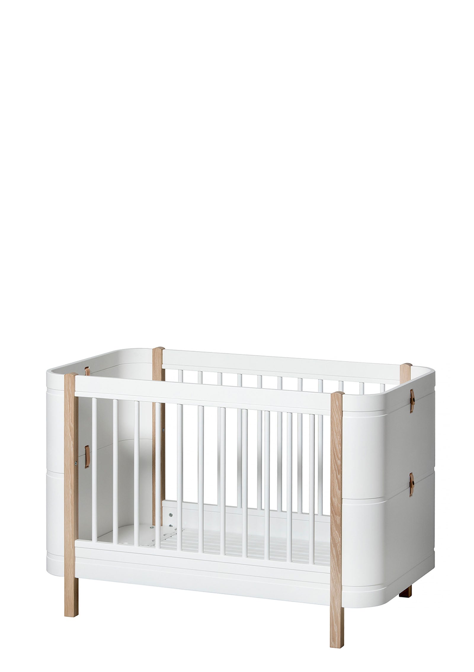 Babybett 'Wood Mini+ basic' Weiss/Eiche