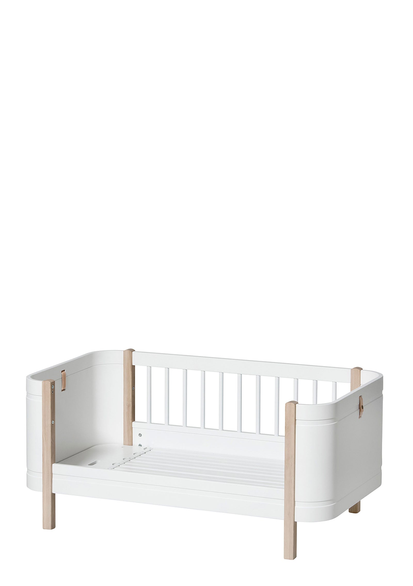 Babybett 'Wood Mini+ basic' Weiss/Eiche