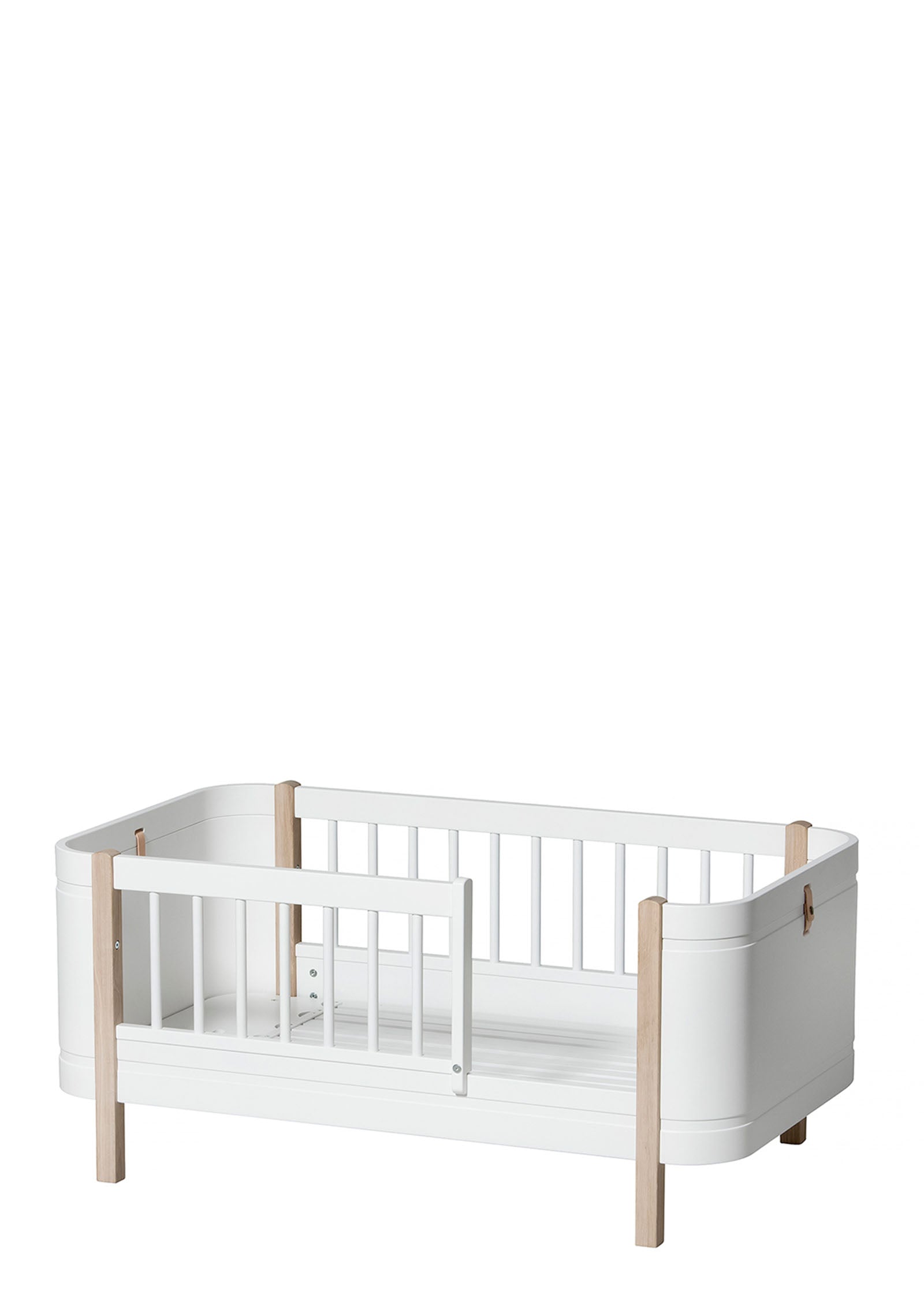 Babybett 'Wood Mini+ basic' Weiss/Eiche