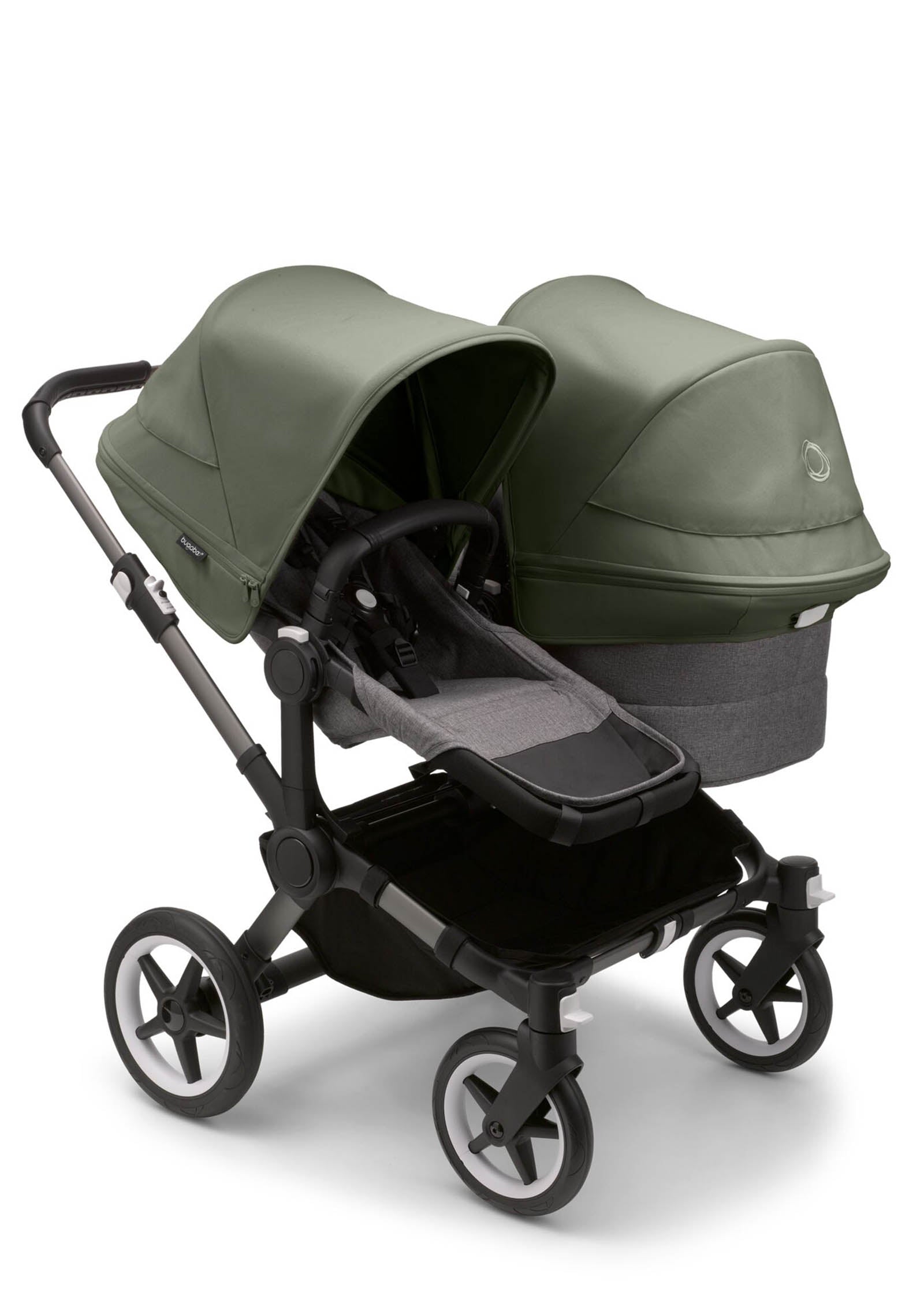 bugaboo Donkey 5 Duo 'styled by you' Graphit-Grau meliert-Waldgrün