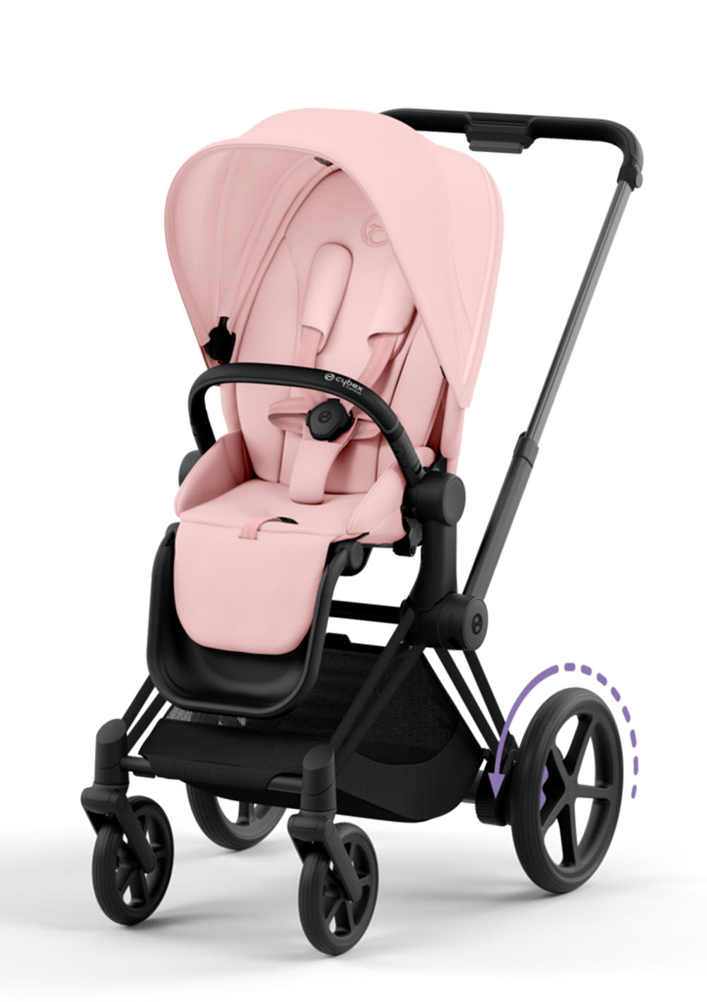 Cybex e-Priam Kinderwagen-Set Comfort Peach Pink