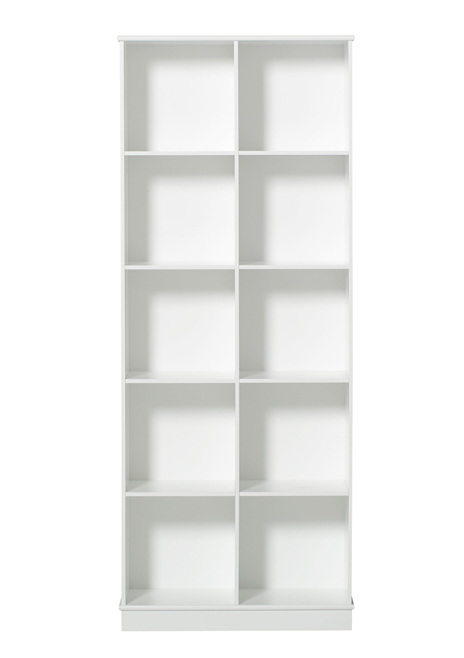 'Wood' Standregal vertikal 2 x 5 m / weiß mit Sockel